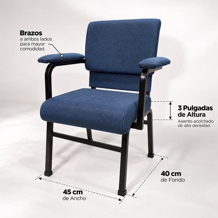 Silla para iglesia o auditorio con brazos