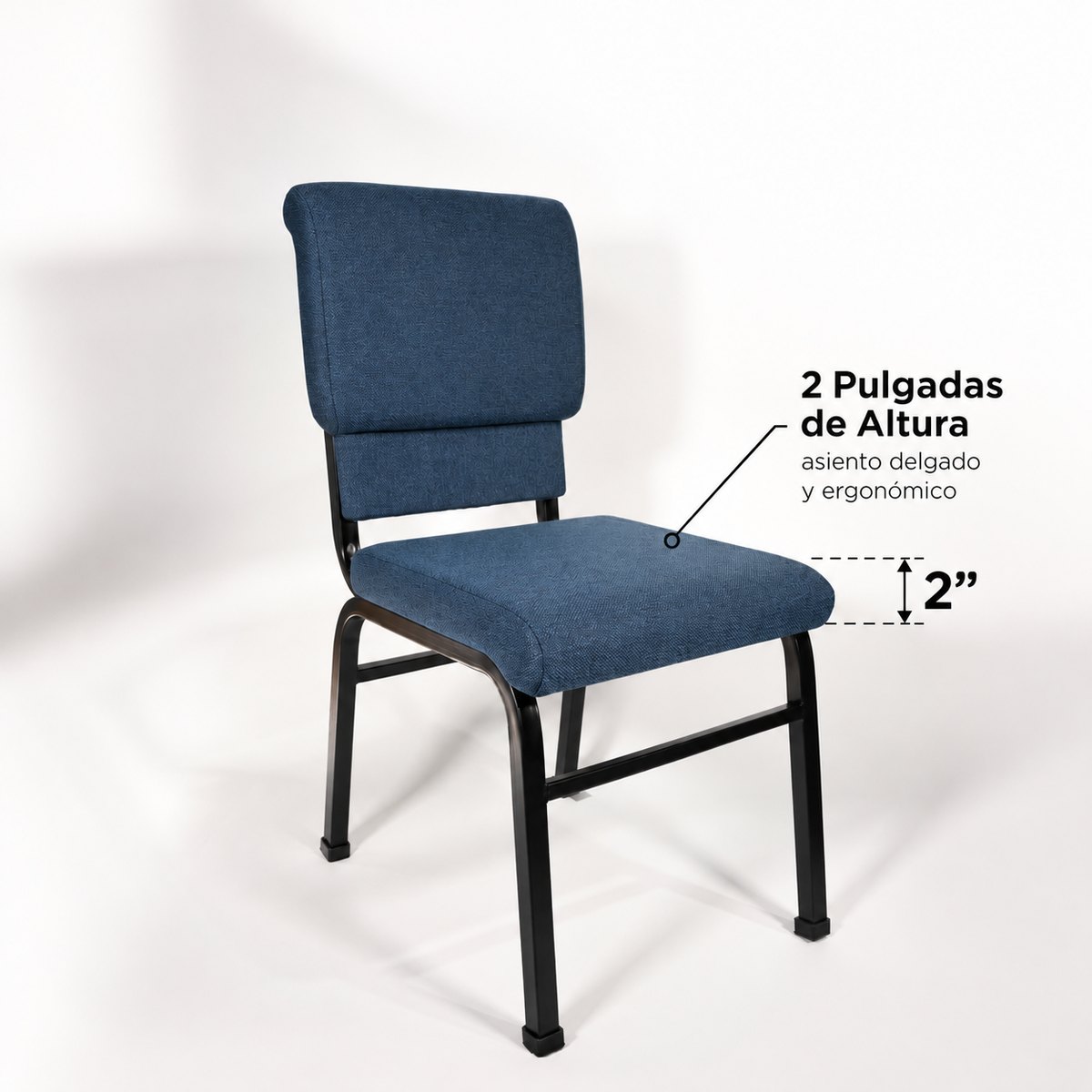 Silla para iglesia o auditorio Oxford, vista de tres cuartos